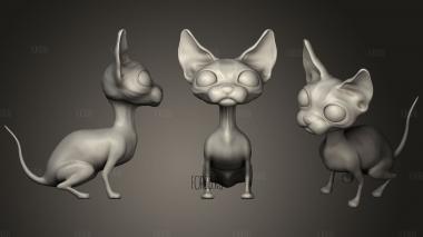 Sphynx cat stl model for CNC
